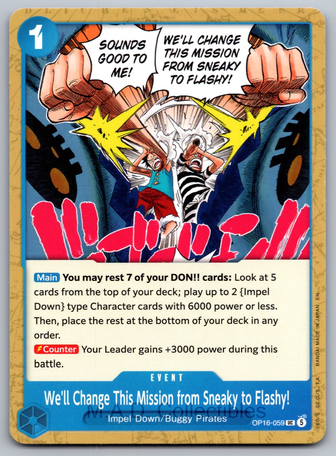 We'll Change This Mission from Sneaky to Flashy! UC The Time of Battle OP16-059