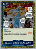 Go Ahead and Use 'Em, Mr. Luffy!!! Foil R Adventure on Kami's Island OP15-055 NM