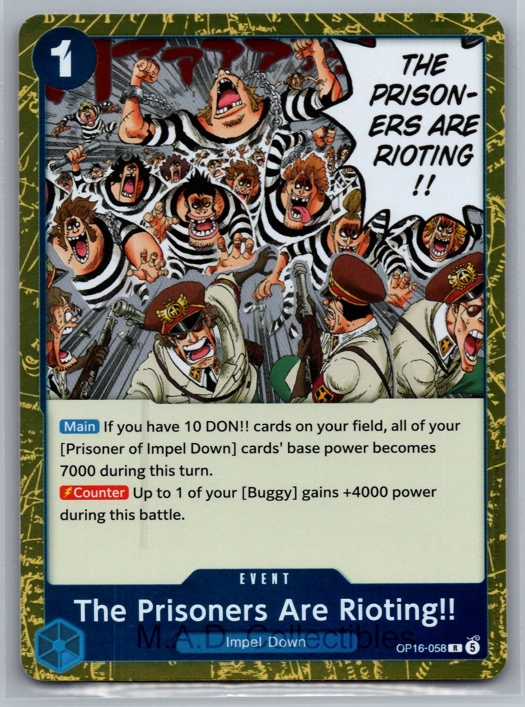 The Prisoners Are Rioting!! Foil R The Time of Battle OP16-058 NM