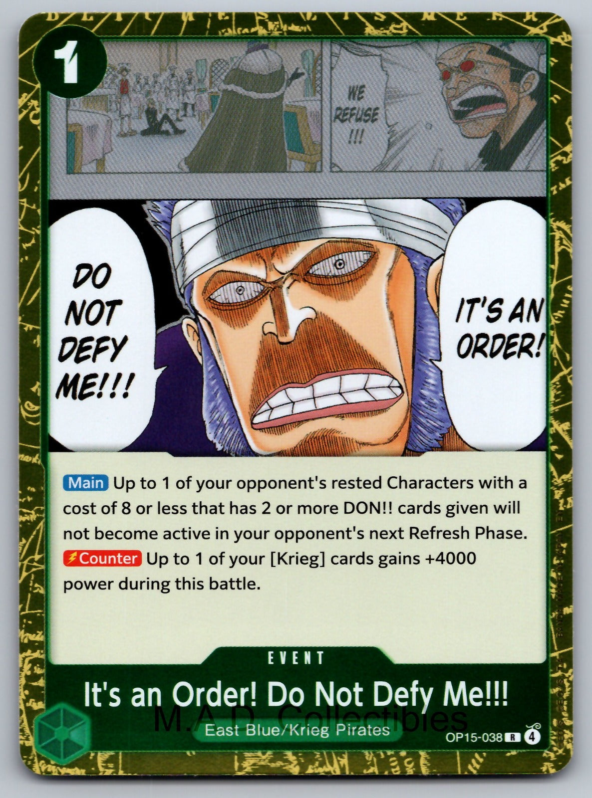 It's an Order! Do Not Defy Me!!! Foil R Adventure on Kami's Island OP15-038 NM