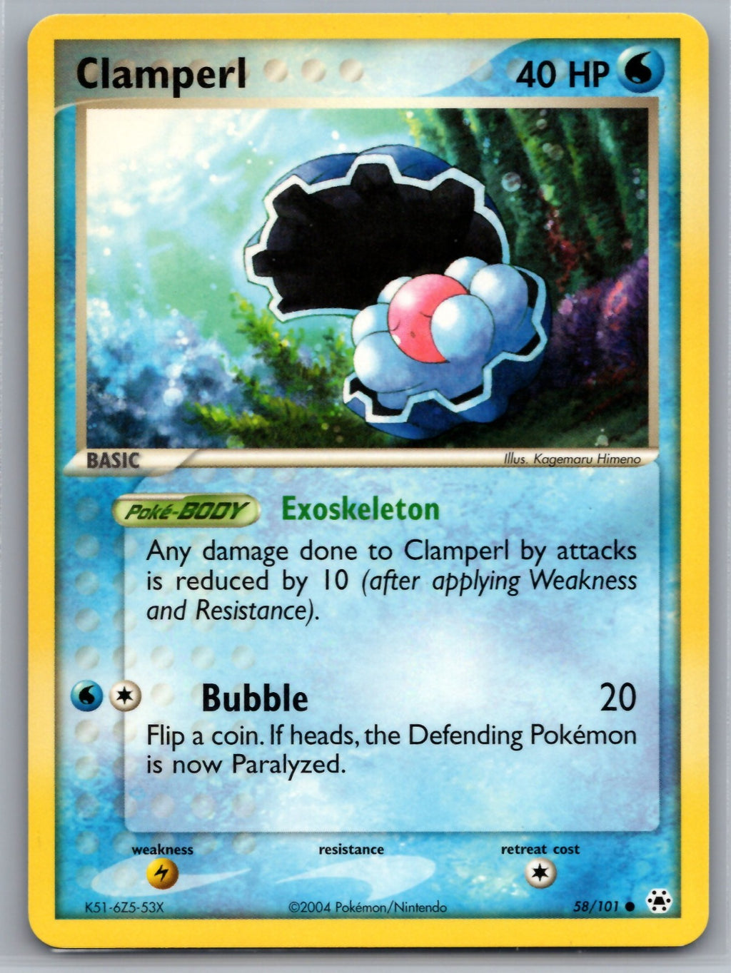 Clamperl Common EX Hidden Legends 58/101 NM