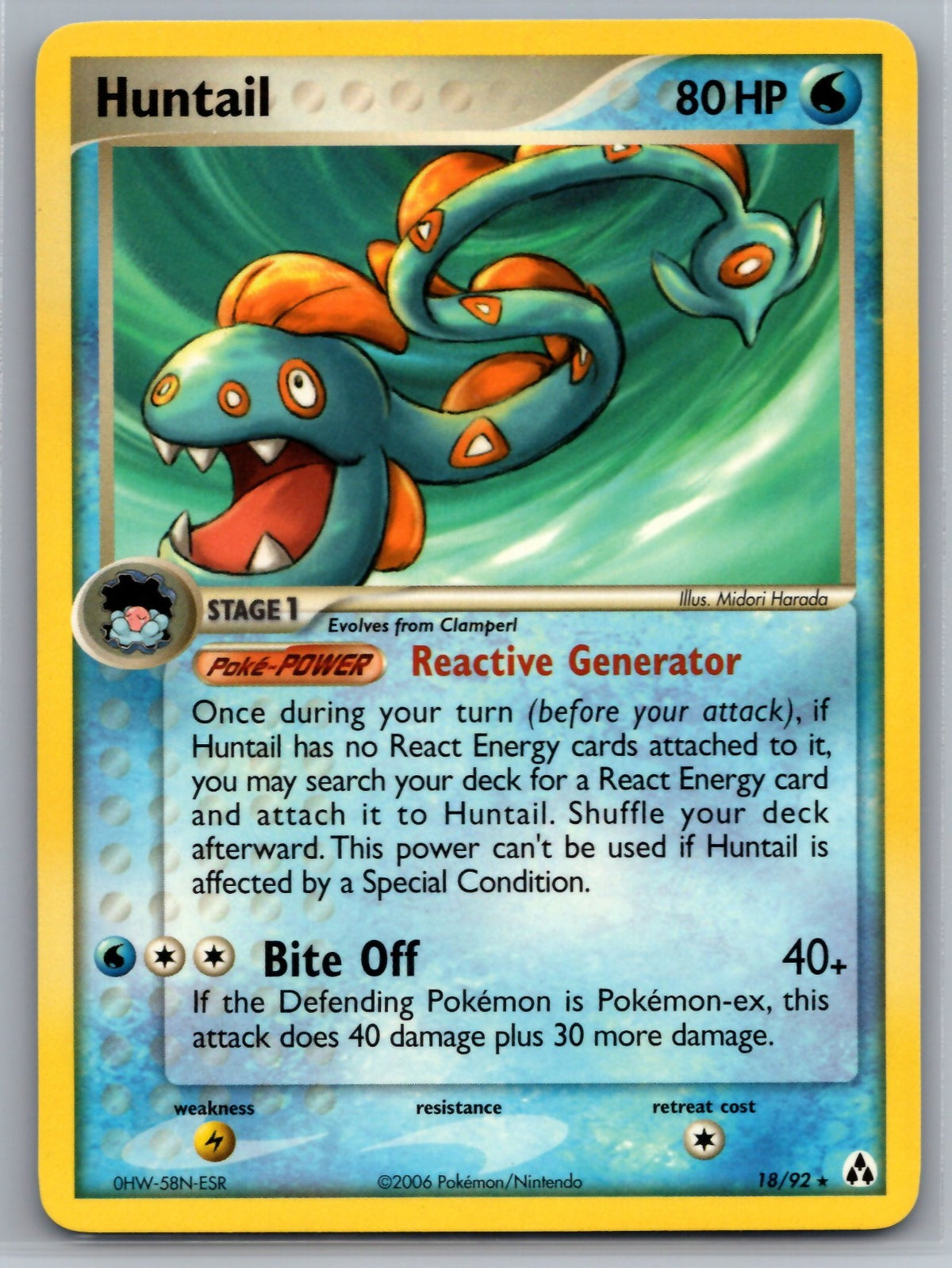 Huntail Rare EX Legend Maker 18/92 NM