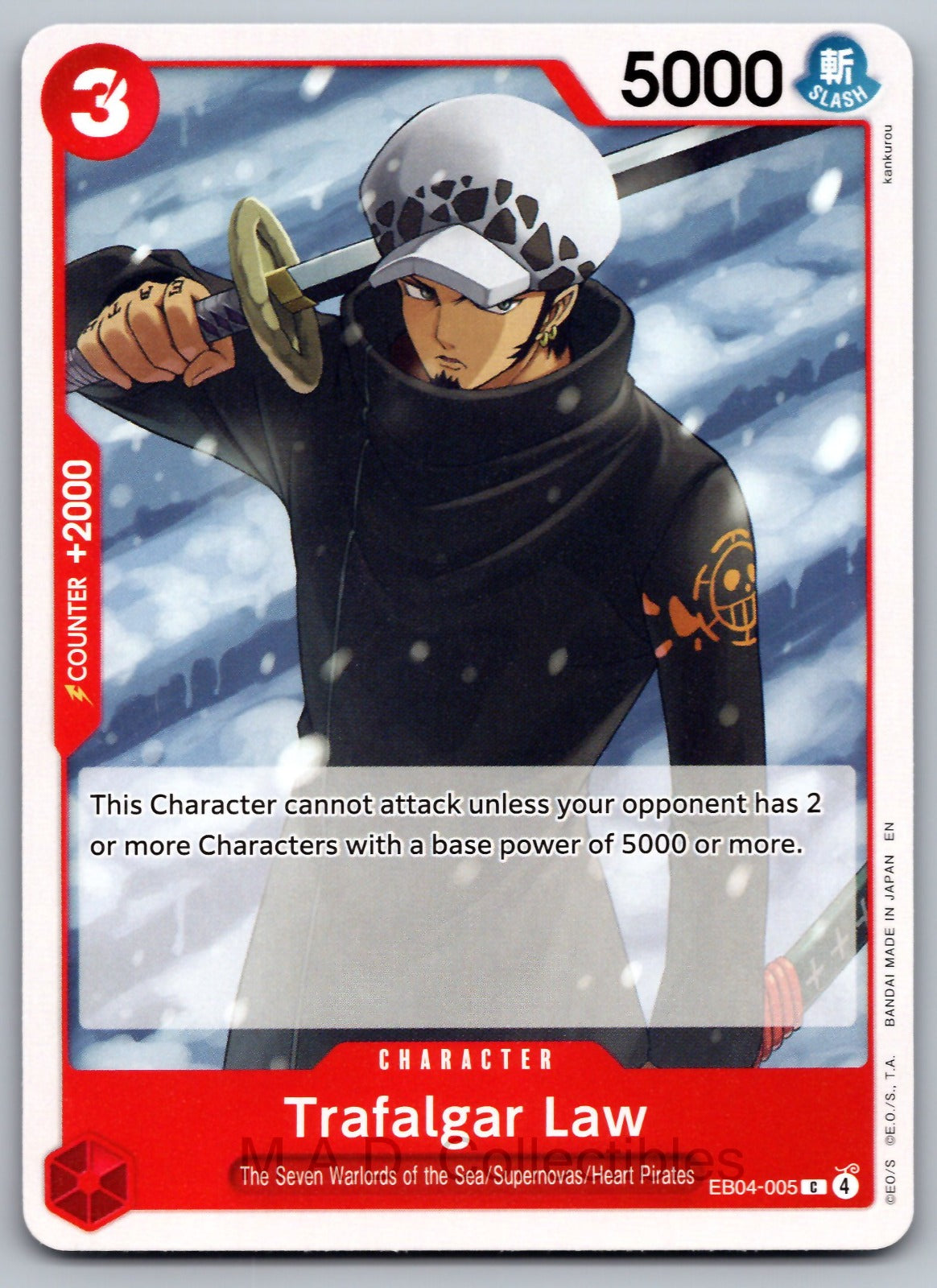 Trafalgar Law C Adventure on Kami's Island Release Event Cards EB04-005 NM