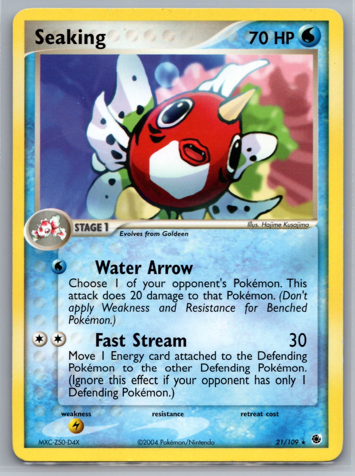 Seaking Rare EX Ruby and Sapphire 21/109 NM